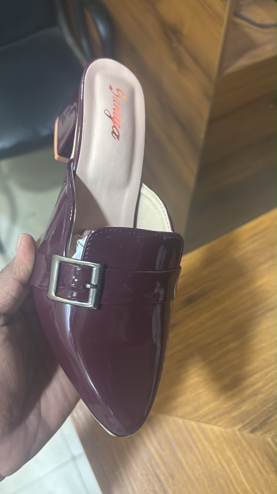 Nude Buckle Mule
