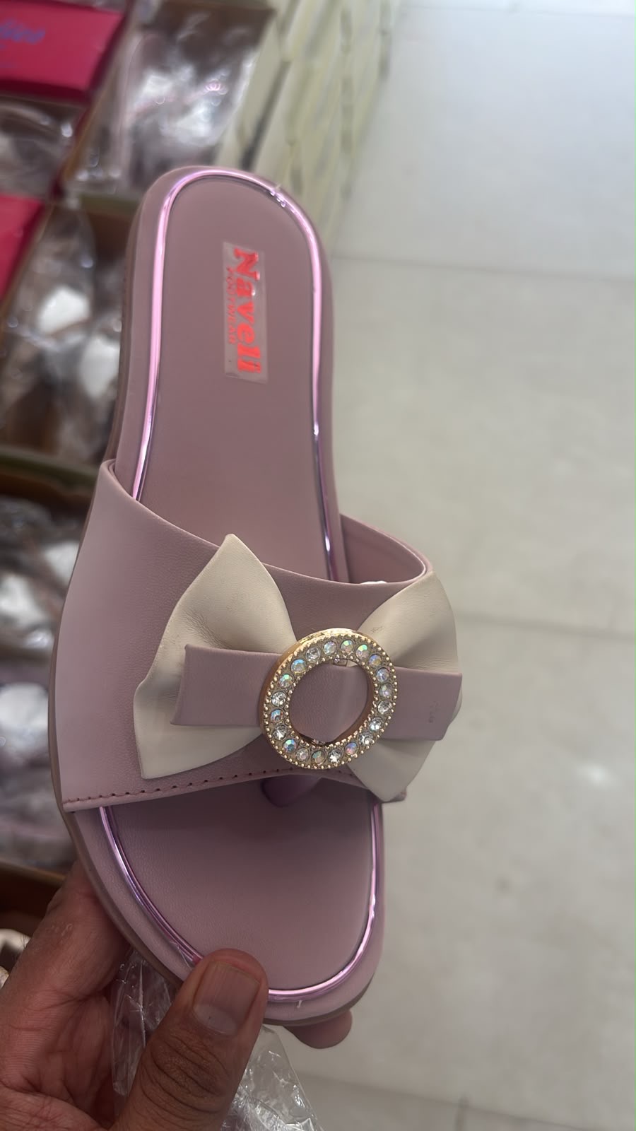 White Buckle Mule